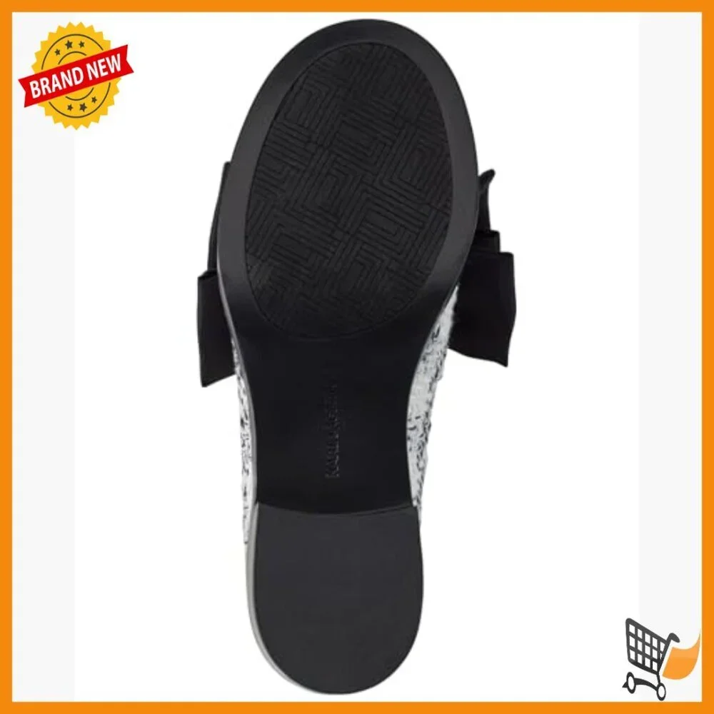 Leather Loafers with Oversized Bow, Flat Heel, Round Toe